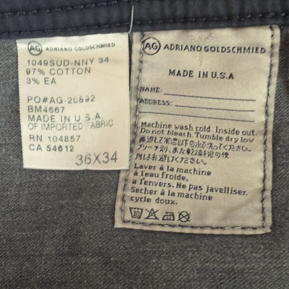 AG Adriano Goldschmied The Protege Straight Leg Pants Mens 36x34 Made in USA - Picture 4 of 12